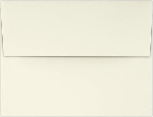 LUXPaper A2 Classic Linen Invitation Envelopes | 4 3/8" x 5 3/4" | Natural White | 70lb. Text | 50 Qty