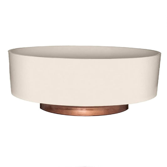 The HC Companies 6 Inch Round Plastic Succulent Capri Bowl 6"x6"x2.25" in Vanilla Bisque with Copper Bottom Color