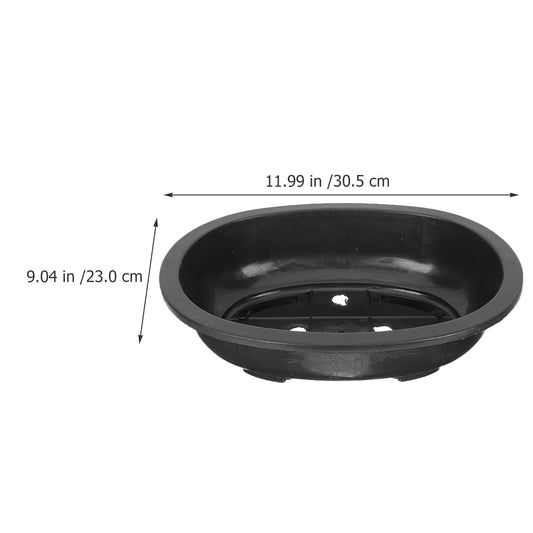 BESPORTBLE 2Pcs Oval Bonsai Training Pots Plastic Planter with Drainage Holes for Indoor Outdoor Gardening Succulent and Balcony Plants 12.00X9.05X3.14In