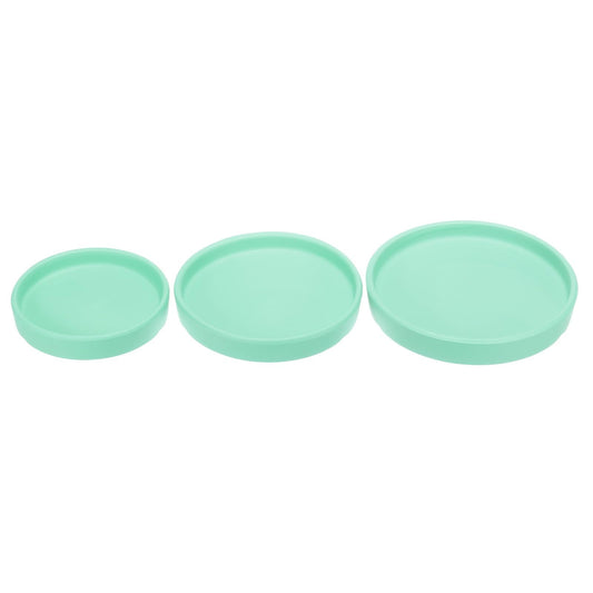 M METERXITY 3 Pack Planter Saucers - Ceramic Plant Tray Flower Pot Drip Trays Round Apply to Outdoor/Garden (4/5/6inch, Turquoise)