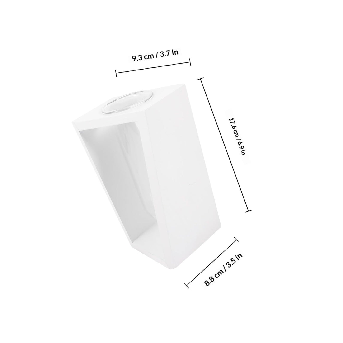 GALPADA Wooden Frame Test Tube Glass Vase for Small Terrarium Plants, Hydroponic Propagation Station with White Holder, Glass Desk Planter for Indoor Plant Cuttings and Home Décor