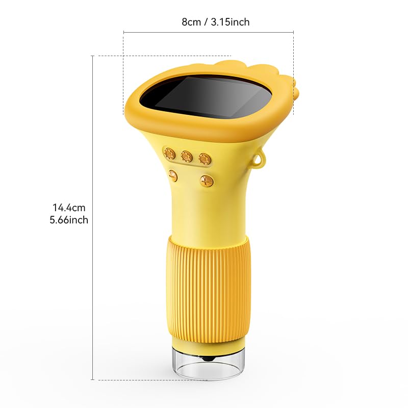Portable Digital Microscope for Kids, Pocket Handheld Microscope Camera with 2'' Inch Screen, Educational Science Christmas Birthday Gifts for Age 3 4 5 6 7 8 9 10 11 12 Girls Boys - Orange