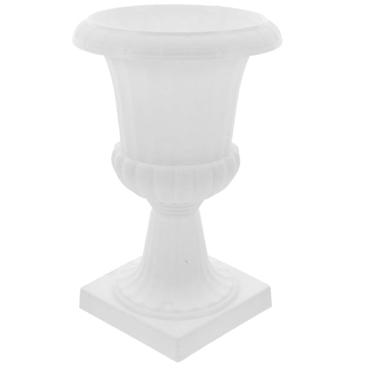 Kisangel Flowerpot Vintage Succulents Flower Pot Rustic Planter Wedding Party Decoration Retro Decor Pedestal Flower Urn Vases Garden Flower Vase European Style White Plastic Flower Stand