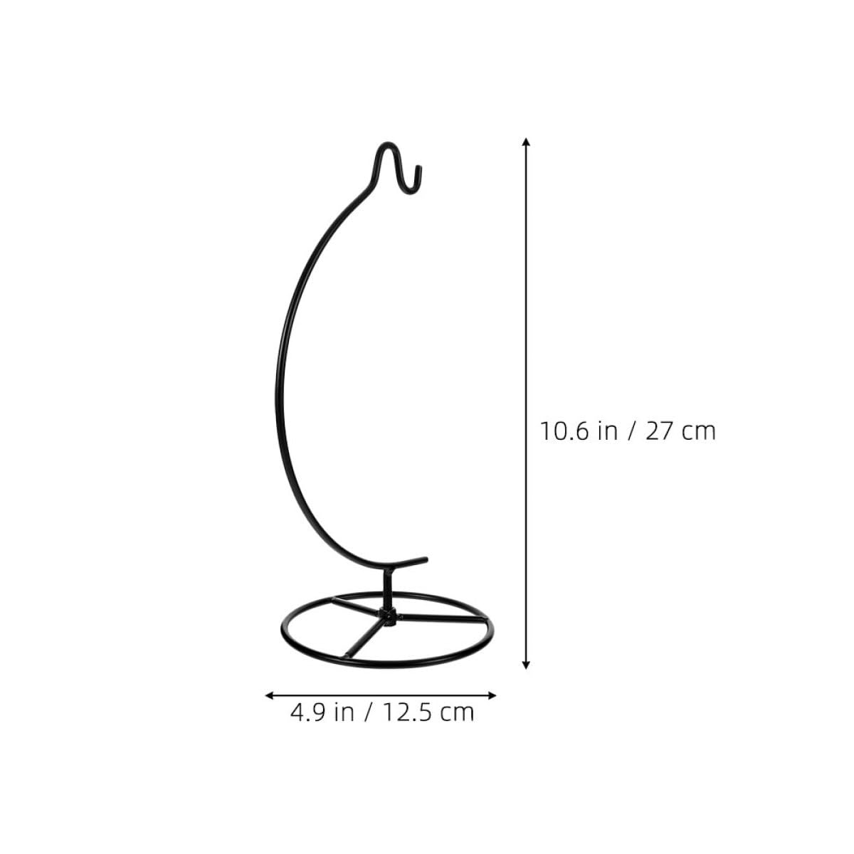 Zerodeko 2pcs Moon Shaped Iron Hanging Stand with Hook, Ornament Hanger Holder for Glass Globe, Air Plant and Terrarium Display, Black Metal Home Décor Rack for Indoor Decoration