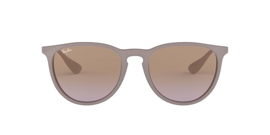 Ray-Ban Unisex RB4171 Erika Round Sunglasses, Dark Rubber Sand/Violet Gradient Brown, 54 mm