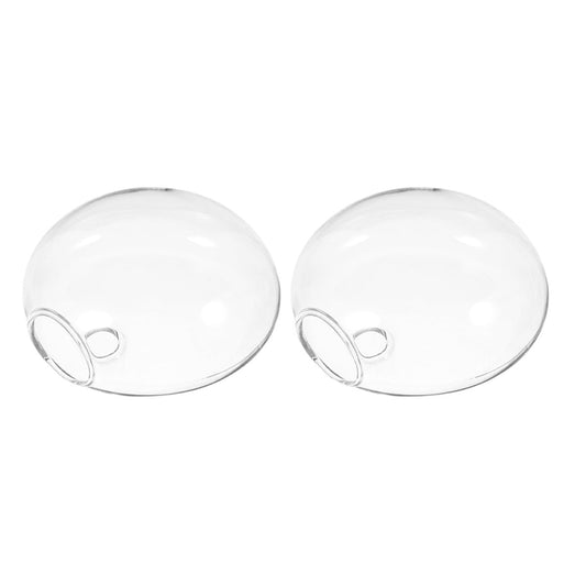 Homoyoyo 2pcs Glass Wall Hanging Hydroponic Vase Set, Flat Glass Planter for Indoor Plants, Decorative Wall-Mounted Terrarium Container for Home and Office