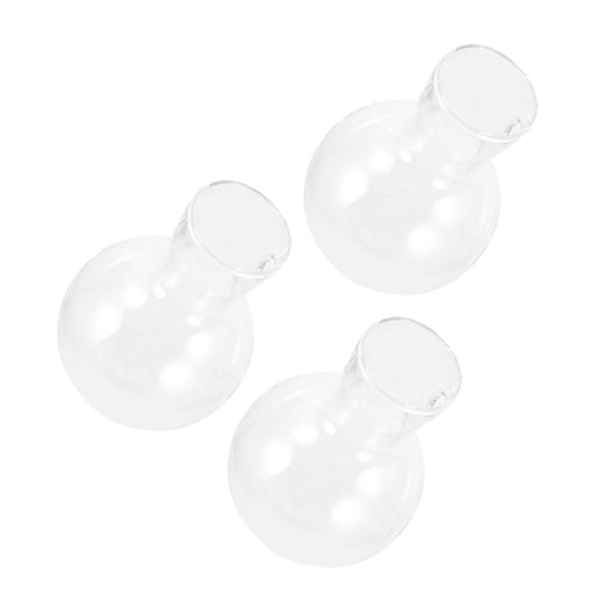 ULTECHNOVO 3pcs High Borosilicate Glass Hydroponic Plant Containers with Wooden Stand, Terrarium Holders for Home Decor and Indoor Propagation