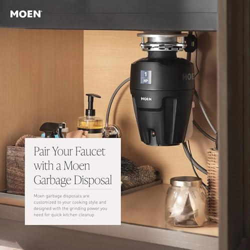 Moen Essie Spot Resist Stainless One-Handle High Arc Pre-Rinse Spring Pulldown Kitchen Faucet with Power Clean and Soap Dispenser, 87814SRS