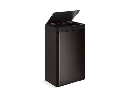 Kohler 23825-BST 13-Gallon Touchless Black Stainless Steel Trash Can, Hands-Free Motion Sensor Lid, Durable, Fingerprint-Resistant, Easy to Clean, K-23825-BST
