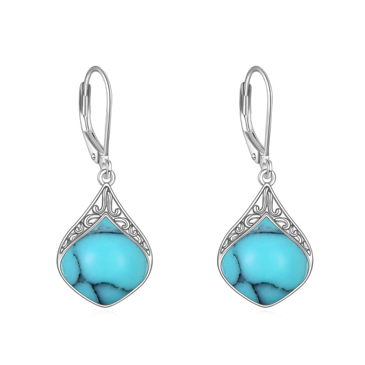 Teardrop Earrings Sterling Silver Turquoise Filigree Irish Celtic Teardrop Drop Earrings Jewelry Gifts For Women
