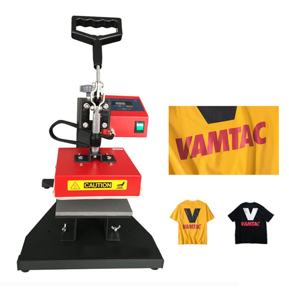 Erhdexzhg Electric Hot Press Machine,Temperature and Time Adjustable Heat Press Transfer Machine,Upper Rotational Multifunction Heat Press Machine for Commercial or Home DIY Various T Shirts