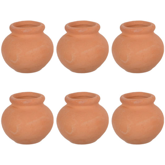 HANABASS 6pcs Mini Terracotta Pots Miniature Flower Pots Compact Containers for Crafts DIY Garden Plants Office Decor Mini House Accessories 1.5X1.5 Inch