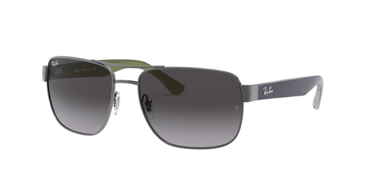 Ray-Ban Mens RB3530 Square Sunglasses, Gunmetal/Light Grey Gradient Dark Grey, 58 mm