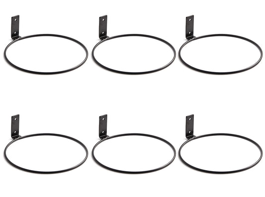 Plant Holder Ring 8 Inch Wall Mounted, 6 Pack Flower Pot Hangers Metal Plant Stand Hanging Bracket Basket Hooks