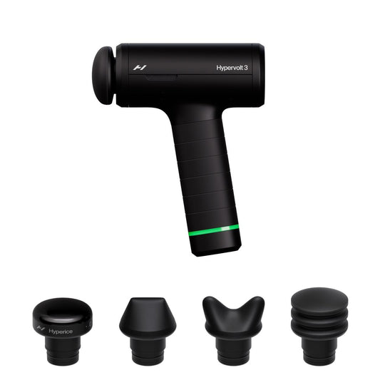 Hyperice Hypervolt 3 – QuietGlide Technology Handheld Percussion Massage Gun | 5 Speeds, 5 Interchangeable Heads | Helps Relieve Sore Muscles, Improve Mobility and Speed Up Recovery