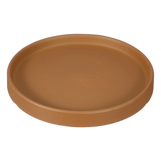 YELARXI 6.7 Inch Ceramic Plant Saucers, Round Flower Planter Water Trays Ceramic Plant Saucer Pot Tray -Fitting for (Outdoor/Indoors/Garden/Planting/Water/Flower/Coffee) Dark Orange