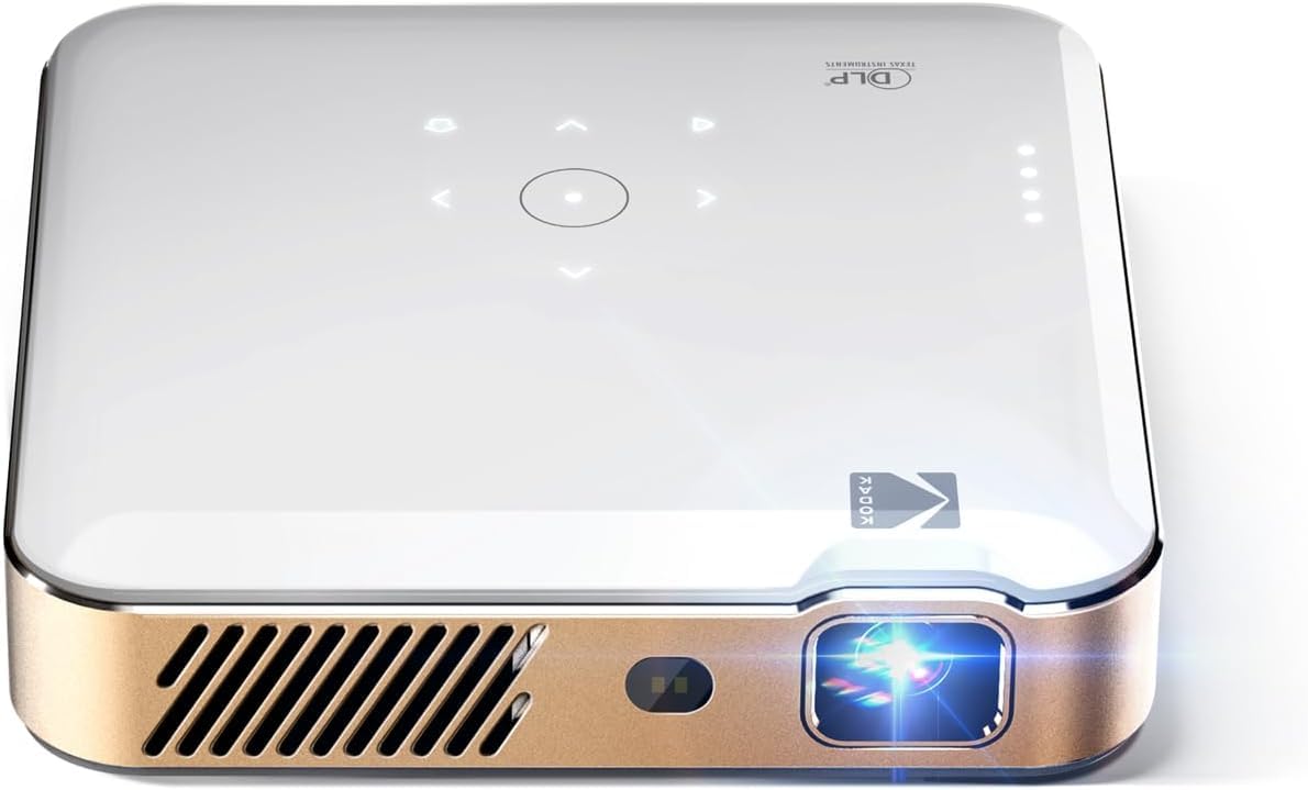 Kodak Luma 500 Mini Projector | 1080p Full HD Portable Outdoor Projector with Wi-Fi, Bluetooth, HDMI & USB | Google TV 11.0 OS, Netflix Certified, Chromecast Built-In, 150 Lumens, 150” Display