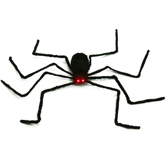 GHYKL Halloween Giant Spider 5 Ft Outdoor Halloween Decorations Large Fake Hairy Spider Scary Furry Spider Props Outside Yard Creepy Decor, Black