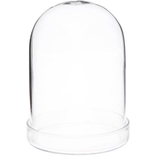 Plymor 3" x 4" Glass Display Dome Cloche (Clear Glass Tray Base)