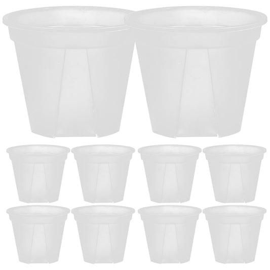 Yardenfun 10pcs Transparent Nursery Pots with Drainage Holes 3 inch Plastic Seedling Plant Pot for Outdoor Indoor House Plants Flowers Cactus