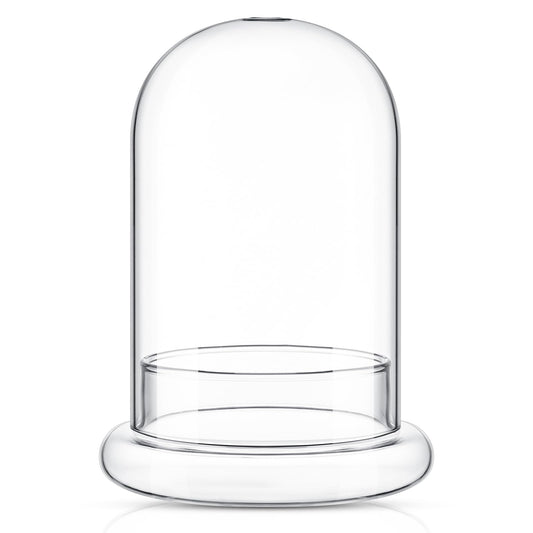 Perthlin 1 Pcs 5.9 x 7.9 Inch Glass Terrarium Clear Terrarium Planter Container Glass Dome Cloche with Airhole and Base for Plant Flower Home Tabletop Display Centerpiece, Plants Not Included