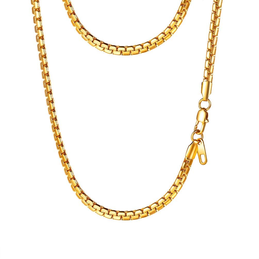 PROSTEEL Chain for Men Jewelry 20inch 4mm Flat Chain Thin Chains Necklace