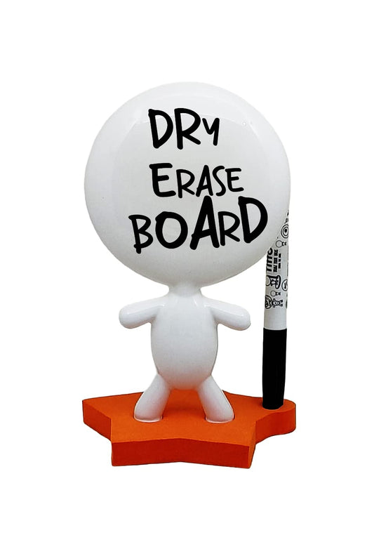 Coworkers Office Gift - Dry Erase Board - Back to School Gifts - Ceramic Whiteboard Doll - TITTO Star, Draw Your Ideas - Home Decor Design (Orange)