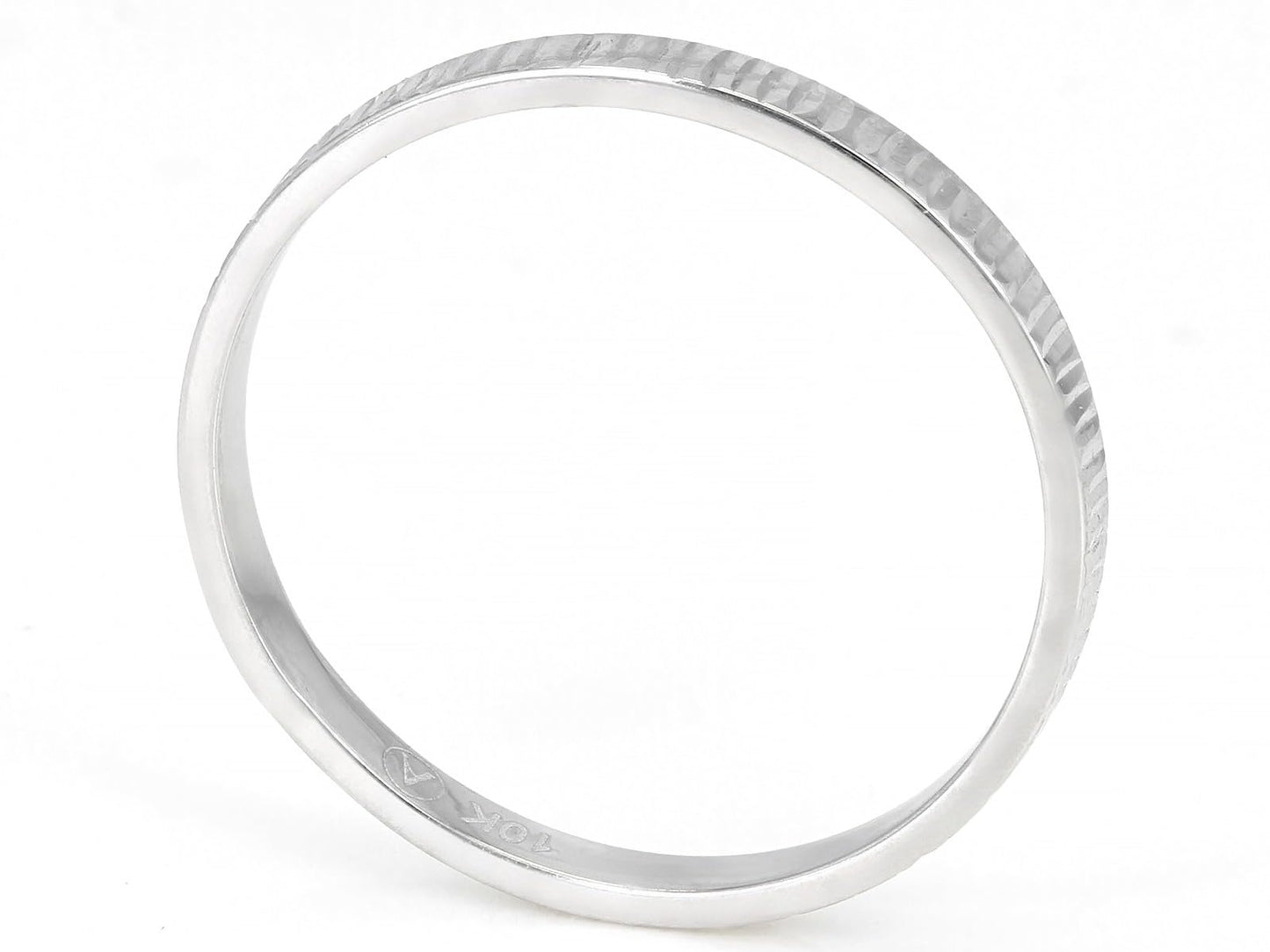 JTV 10K White Gold, Yellow Gold or Rose Gold 2mm Textured Band Ring - Elegant and Durable Wedding Band for Men and Women (White Gold, 11)