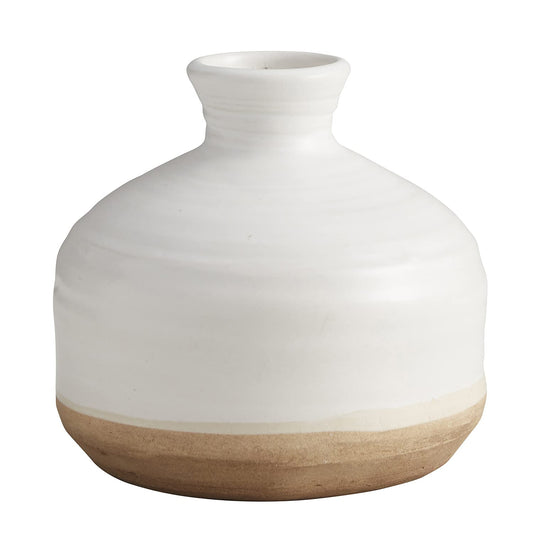 47th & Main Ceramic Planter Pot, 5.5" Tall, White/Brown