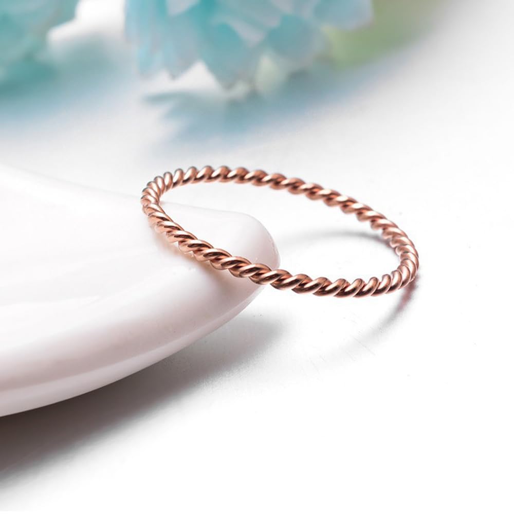 LIU JUN Copper Tensor Ring For Women, Pure Copper Tensor Solid Twisted Handmade Health Rings Set For Women Men Fashion Energy Jewelry Gifts (pure copper, 10)