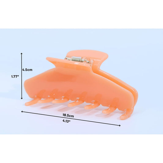 Claw Clip 4 Inch - Premium Acetate Hair Clip for All Hair, Smooth Round Edges No Snag, Gift Ready Luxury Box (Light Orange)