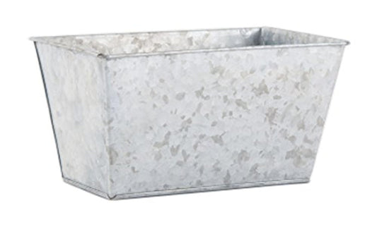 Weddingstar Galvanized Tin Rectangular Planter, Large, Gray