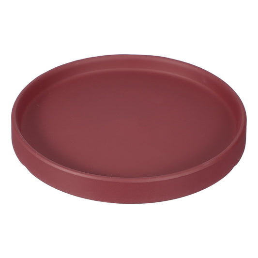 YELARXI 6.7 Inch Ceramic Plant Saucers, Round Flower Planter Water Trays Ceramic Plant Saucer Pot Tray -Fitting for (Outdoor/Indoors/Garden/Planting/Water/Flower/Coffee) Burgundy