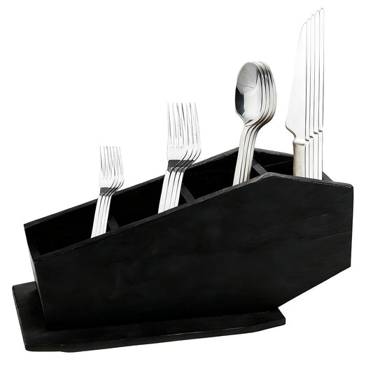 Gosuoa Coffin Utensil Holder Goth Christmas Decor, Black Wooden Goth Kitchen Home Decor, Spooky Gothic Gifts for Women
