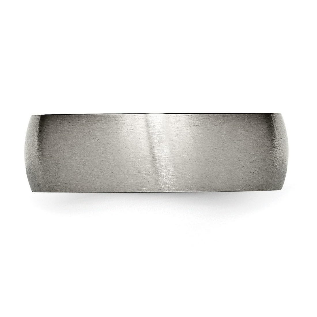 JewelryWeb Titanium Half Round 7mm Brushed Band Ring Size 12 Ring for Women and Men