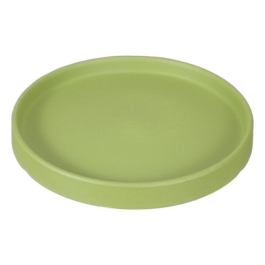 YELARXI 6.7 Inch Ceramic Plant Saucers, Round Flower Planter Water Trays Ceramic Plant Saucer Pot Tray -Fitting for (Outdoor/Indoors/Garden/Planting/Water/Flower/Coffee) Green