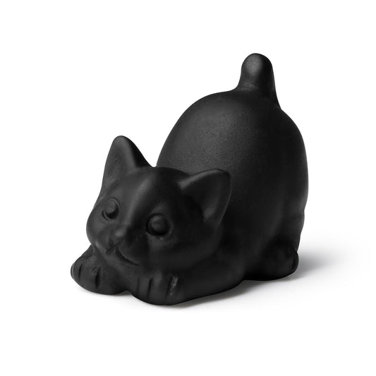 NUKAYAI 2" Black Cat Statue Obsidian Crystal Cat Decor Figurines Carved Room Decor for Desk Lazy Sculpture Handcrafted Healing Stone Natural Gemstones Spiritual Gifts for Cat Lovers