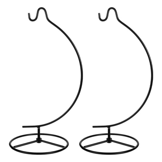 Milisten 2pcs Metal Hanging Ornament Stand for Air Plant Display and Terrarium Rack, Moon-shaped Iron Pothook Holder for Indoor Home Décor and Wedding Decoration