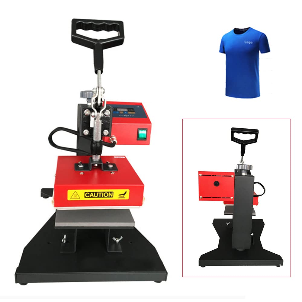 Erhdexzhg Electric Hot Press Machine,Temperature and Time Adjustable Heat Press Transfer Machine,Upper Rotational Multifunction Heat Press Machine for Commercial or Home DIY Various T Shirts