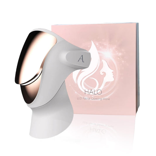 Aphrona Halo Led Face Mask Light Therapy, Led Light Therapy Facial and Neck Skin Care Mask, Blue Light Red Light for Acne Wrinkle Reduce