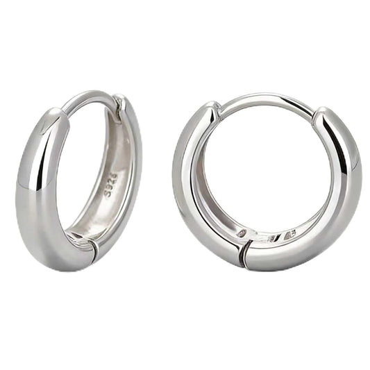 Italian Sterling Silver Earrings for Men Hoop Huggie Earring Polished, Jewelry for Alentine's Day, Father's Day, Thanksgiving Gifts, Birthday Presents (Waterdrop)