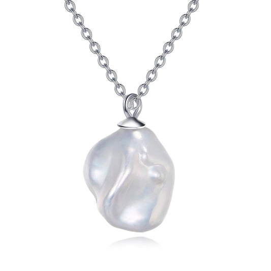 POPLYKE Baroque Pearl Necklace Sterling Silver Irregular Pearl Choker Necklace for Women Freshwater Cultured Pearls Wedding Bridesmaids Anniversary