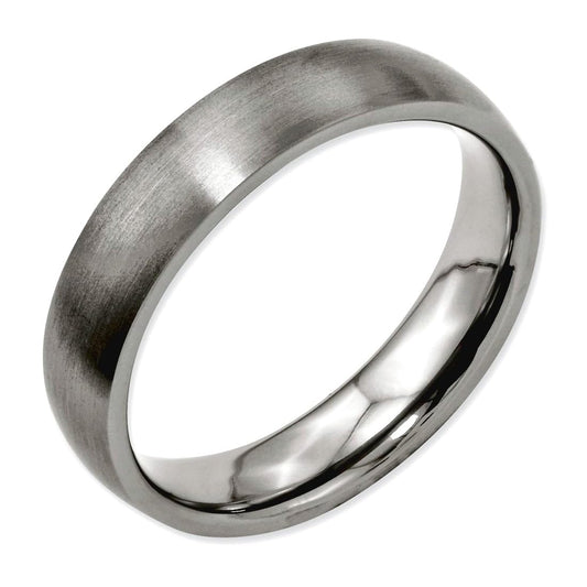 JewelryWeb Titanium Half Round 5mm Brushed Band Ring Size 10 Ring for Women and Men