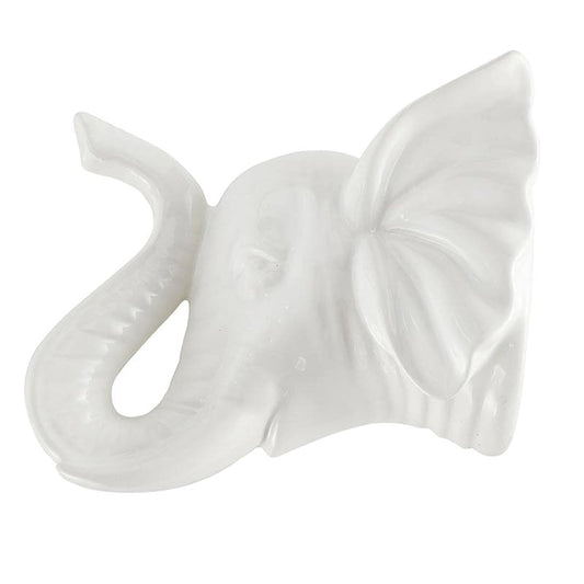 47th & Main Flower Pot for Indoor Plants | Animal Shaped Ceramic Planter Pot, 4" x 7" W x 4" H, White Elephant