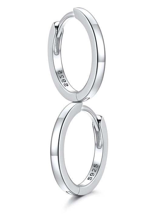 SILVERCUTE 925 Sterling Silver Huggie Hoop Earrings for Women,Hypoallergenic Small Silver Hoop Earring Cartilage Earring Lightweight Huggies Earrings for Women,8/10/12mm