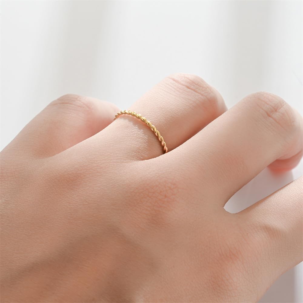 LIU JUN Copper Tensor Ring For Women, Pure Copper Tensor Solid Twisted Handmade Health Rings Set For Women Men Fashion Energy Jewelry Gifts (pure copper, 10)