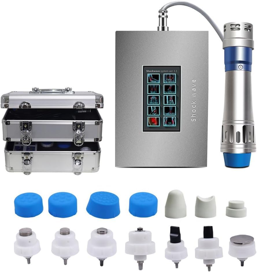 Electric Shockwave Therapy Machine for Joint Muscle Pain, Focused Shock Wave Machine with Touchscreen, Extracorporeal Shock Wave Device for Relieve Elbow Foot Knee Back Aches Home Use