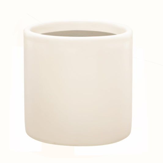 DEPLA LANE Lumero Fiberstone Cylinder Planter (14.0" Pot Opening x 15.7" D x 15.7" H) Smooth Finishes, Lightweight, Durable, UV Resistant, Minimalist Decor, Indoor Outdoor Plant Pot (XL, Cream White)
