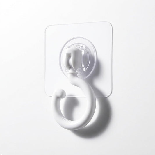 Clear Adhesive Hooks Heavy Duty, 9 Pack No Drill Rotating Swivel Wall & Ceiling Hooks, Strong Sticky Utility Hooks for Hanging Plants, Lights, Towels, Command Alternative (White)