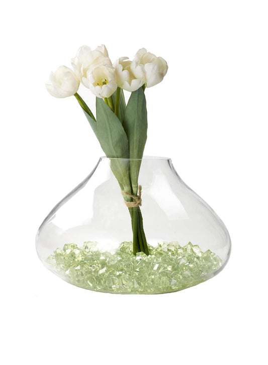 Serene Spaces Living Small Clear Glass Terrarium Vase, Glass Succulent Planter, Bell-Shaped Plant Orb, Modern Floral Vase for Centerpiece, Indoor/Outdoor Decor, Measures 11.5" Diameter & 8" Tall